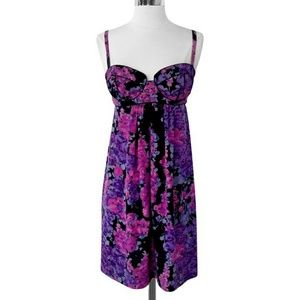 Silk Watercolor Floral Bustier Dress
